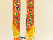 Handcrafted Jewelry - Bead Necklace in Orange Color