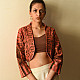 buy Handwoven Peach Jamavar Woolen Jacket