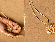 Ottone ✡ Necklace ✡ Fossil  Pendent  M - 1 ✡ 37