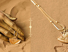 Ottone ✡ Necklace ✡ Fossil  Pendent  M - 3 ✡ 39