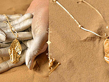 Ottone ✡ Necklace ✡ Fossil  Pendent  M - 4 ✡ 40