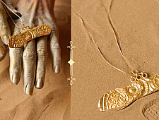 Ottone ✡ Necklace ✡ Fossil Pendent S - 4 ✡ 33