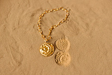 Ottone ✡ Necklace ✡ Fossil  Pendent  M - 1 ✡ 37