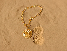 Ottone ✡ Necklace ✡ Fossil  Pendent  M - 1 ✡ 37