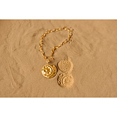 Ottone ✡ Necklace ✡ Fossil  Pendent  M - 1 ✡ 37