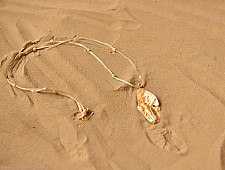 Ottone ✡ Necklace ✡ Fossil  Pendent  M - 4 ✡ 40