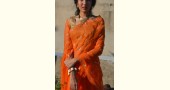 Shaahi ❂ Orange & Gold Hand Embroidered Chiffon Saree ❂ 12