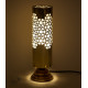 brass and wood table lamp