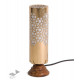 brass and wood table lamp