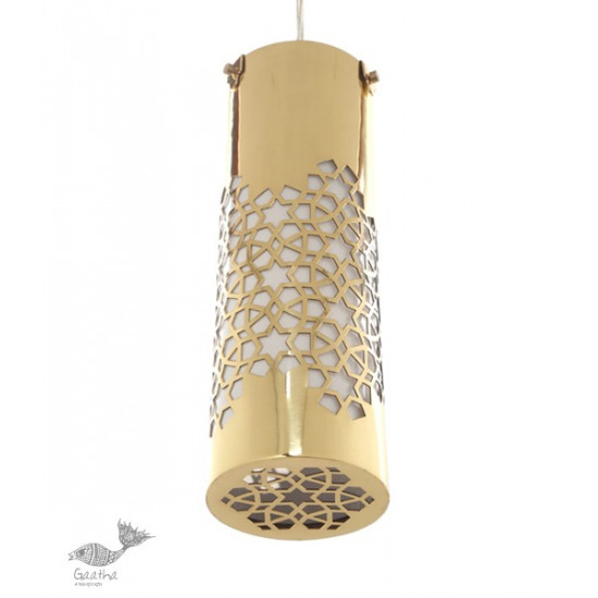 brass and wood Ceiling lamp