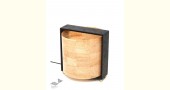 brass and wood table lamp