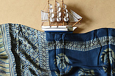 Anagi | Natural Dyed Ajrakh - Modal Silk Stole - Blue