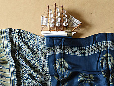 Anagi | Natural Dyed Ajrakh - Modal Silk Stole - Blue