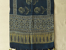 Anagi | Natural Dyed Ajrakh - Modal Silk Stole - Blue