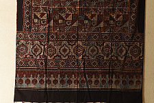 Sakhi . सखी | Ajrakh Block Printed Pure Cotton Dupatta - Black