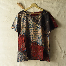 Natural Dyed ~ Ajrakh Cotton Top