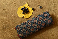 Charu . चारु | Ajrakh Block Print - Mulmul Cotton Indigo Saree