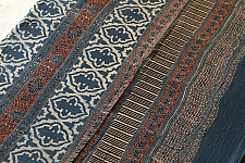 Charu . चारु | Ajrakh Block Print - Mulmul Cotton Indigo Saree