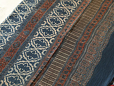 Charu . चारु | Ajrakh Block Print - Mulmul Cotton Indigo Saree