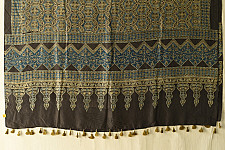 Ajrakh Mulberry Silk Dupatta | Natural dyed - A
