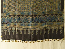 Ajrakh Mulberry Silk Dupatta | Natural dyed - A