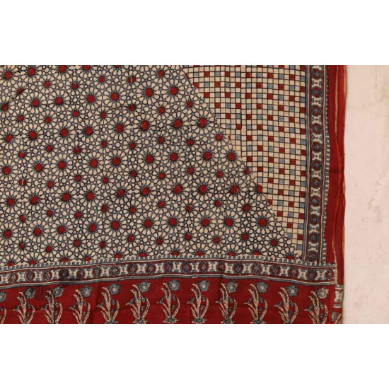 शोभना . Shobhna ❋ Mul Cotton Ajrakh Dupatta - 10