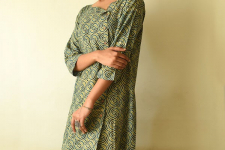 Flower in the Pond ~ Ajrakh Block Print - Designer Cotton Dress