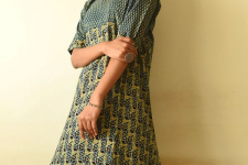 Flower in the Pond ~ Ajrakh Block Print - Cotton Dress