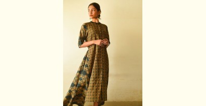 Flower in the Pond ~ Ajrakh Block Print - Designer Cotton Flared Dress