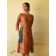 shop Ajrakh hand Block Printed Cotton brown Dress