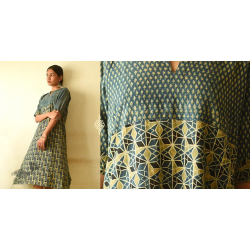 Flower in the Pond ~ Ajrakh Block Print - Cotton Dress