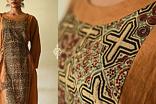 Flower in the Pond ~ Ajrakh Hand Block Print Cotton Dress