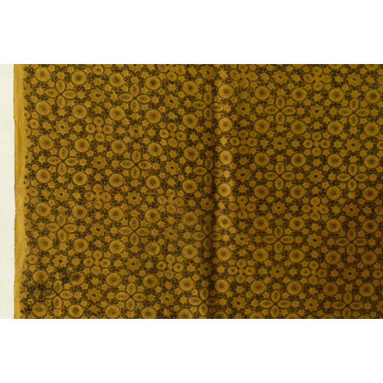 shop Silk Woolen Shawl - Mustard Yellow & Dark Brown