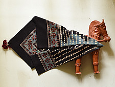 Neelanjana . नीलांजना ~ Square Ajrakh Cotton Black Scarf