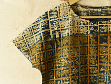 Natural Dyed ~ Ajrakh Cotton Top - Mehndi Green