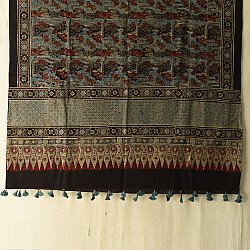 Sakhi . सखी ⁂ Ajrakh Block Printed Pure Cotton Dupatta - 02