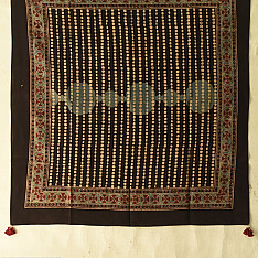 Neelanjana . नीलांजना ~ Square Ajrakh Cotton Black Scarf