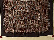 Neelanjana . नीलांजना ~ Ajrakh Printed Square Modal Silk Scarf