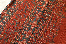 Charu . चारु | Ajrakh Block Print - Mul Cotton Red Saree