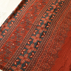 Charu . चारु | Ajrakh Block Print - Mul Cotton Red Saree