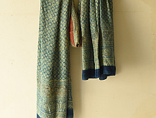 Ajrakh Mulberry Silk Dupatta | Natural dyed - B
