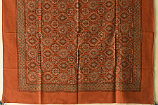 Neelanjana . नीलांजना ~ Square Ajrakh Cotton Brown Scarf