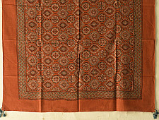 Neelanjana . नीलांजना ~ Square Ajrakh Cotton Brown Scarf