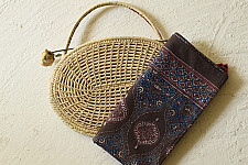 Amoha . अमोहा | Hand Block Printed - Ajrakh Cotton Brown Stole