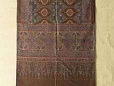 Amoha . अमोहा | Hand Block Printed - Ajrakh Cotton Brown Stole