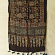 Natural Dyed Ajrakh - Modal Silk Black Stole With Flower Motif