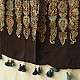 Natural Dyed Ajrakh - Modal Silk Black Stole With Flower Motif