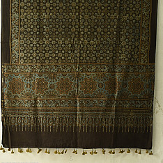 Sakhi . सखी ⁂ Ajrakh Block Printed Pure Cotton Dupatta - 03