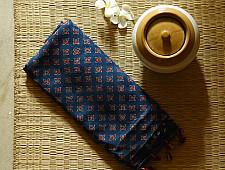Shruti | Ajrakh Modal Silk Saree - Blue