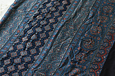 Shruti | Ajrakh Modal Silk Saree - Blue